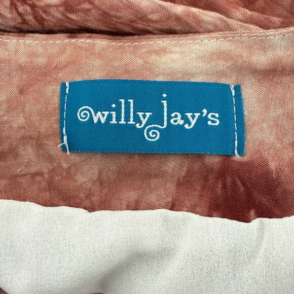 Willy Jays Tie Dye Dress Pink Burgundy Open Back Deep V-Neck Sexy Boho Hippie XS - Picture 4 of 6
